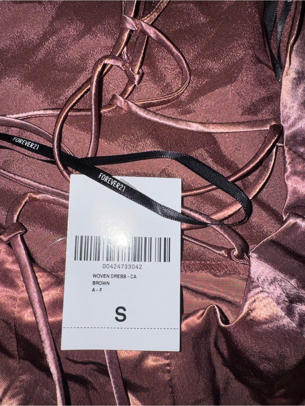 Forever 21 Satin Cowl Midi Dress in Brown